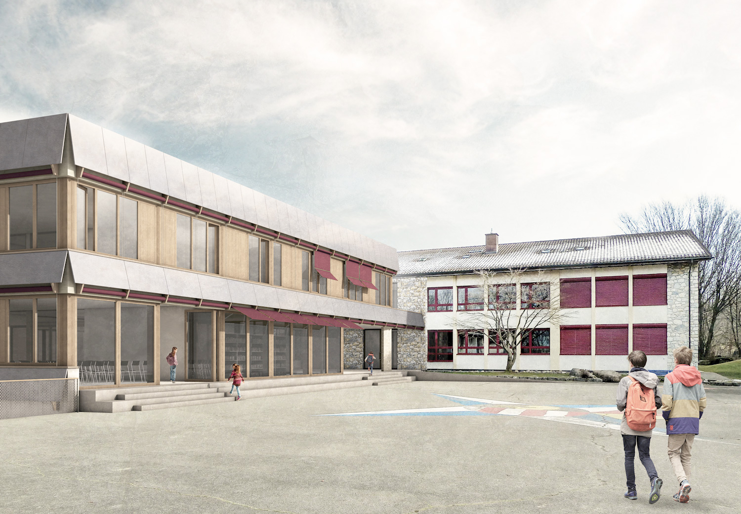 2. Bild zum Projekt 'Erneuerung und Erweiterung Schulanlage Gockhausen, Dübendorf'